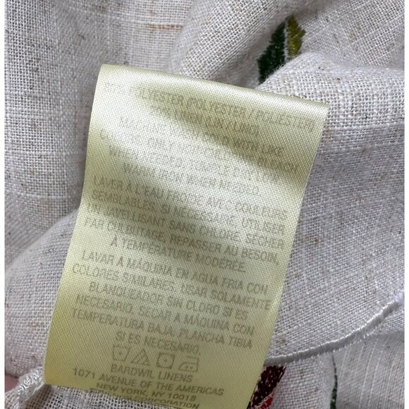 Lenox Tablecloth Christmas Poinsettia Linen Blend Rectangle ~80x57 Scallop Edge - Picture 6 of 7